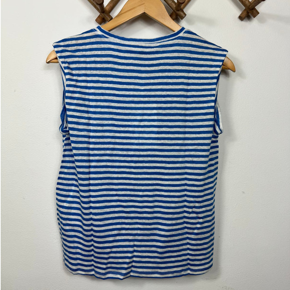 FRAME Roll Cuff Organic Linen Muscle in Jet Stream Multi Size M - Picture 5 of 11